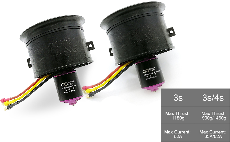 64mm EDF,Powerfun EDF,64mm 11 blades ducted fan,fan,brushless motor 3900KV 3S,RC brushless motor 